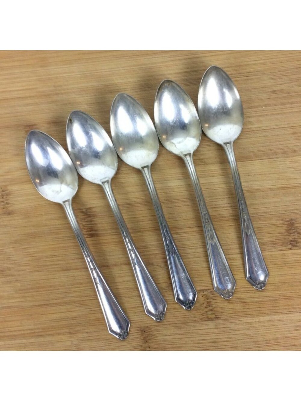 Vintage Lafayette Silver Plate 5-Piece Teaspoon Set DIscontinued Pattern
